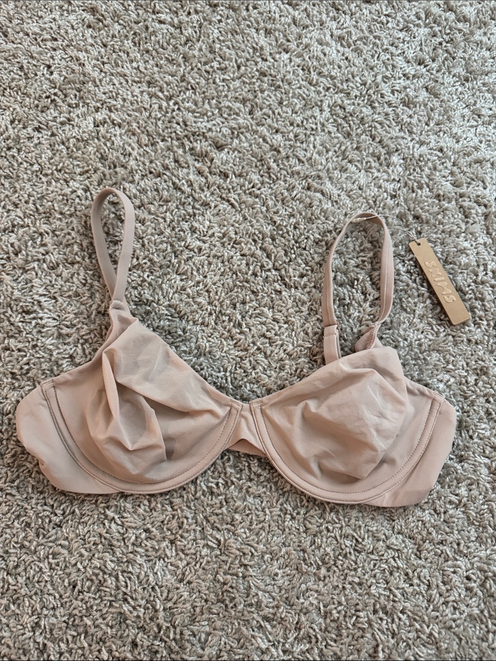 Skims Fits Everybody Mesh Lined Demi Bra - Mica
